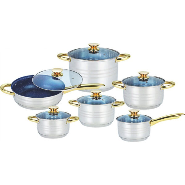 Item#RG1612D bateria induccion cocina ollas acero inoxidable 12 piezas-Owin Cookware